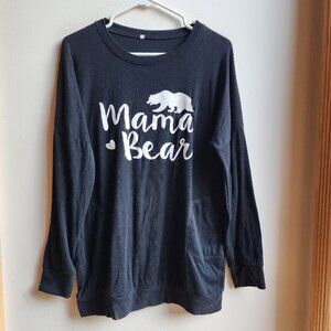 Amazon "Mama Bear Black/White Sweatshirt With Pockets Size Large